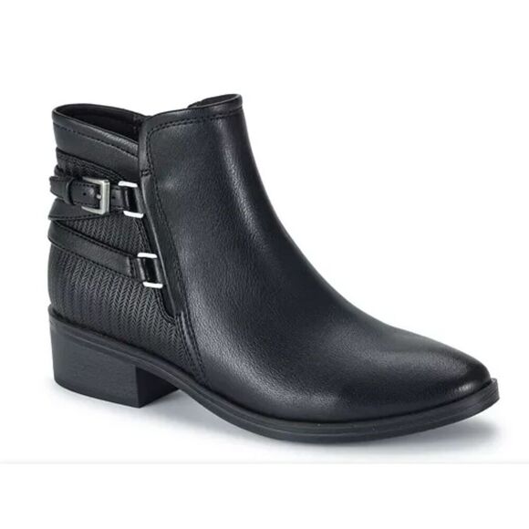BareTraps Boots Size 5.5 Black Ankle Booties Rider Style Block Heel NEW - Picture 1 of 12